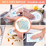 Private Label Eco-Friendly Swedish Cloth Custom Kitchen Dish Towel Biodegradable Reusable Cartoon Pattern Non-Woven Technology