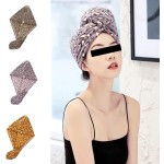 Women's Microfiber Hair Drying Towel Leopard Print Twist Turban Wet Long Curly Hair Anti-Frizz