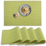 4-Piece Anti-Slip Heat-Resistant Placemat Vinyl Custom Rectangular Dining Table Christmas Placemat