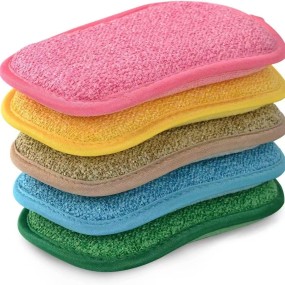 Eco-Friendly Reusable Microfiber Dish Sponge Cellulose Kitchen Cleaning Dishwashing Cellulose Sponge