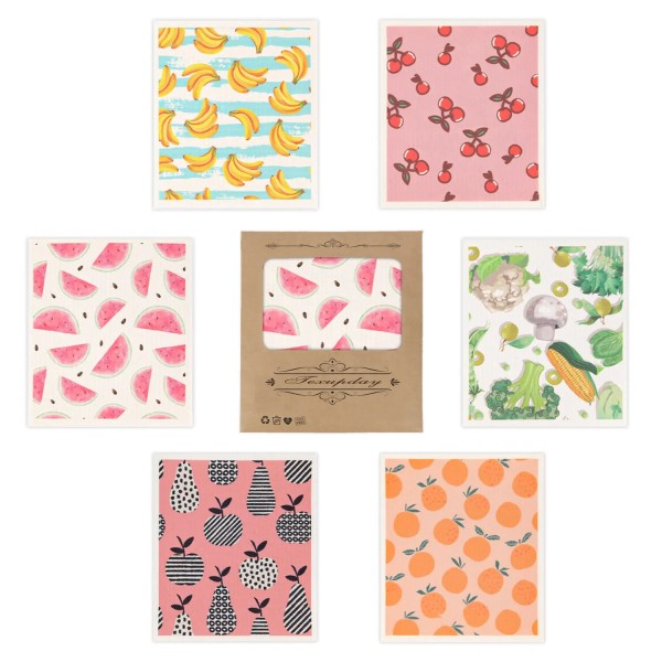 Private Label Eco-Friendly Swedish Cloth Custom Kitchen Dish Towel Biodegradable Reusable Cartoon Pattern Non-Woven Technology