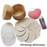 Reusable Makeup Remover Pads Round Washable Bamboo Terry Makeup Removal Facial Cleansing Wipes Discs Bamboo Pot Box Holder