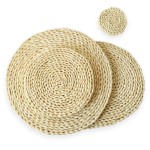 Eco-Friendly Material Corn Husk Handmade Placemat Wholesale Woven Straw Braided Natural Placemat