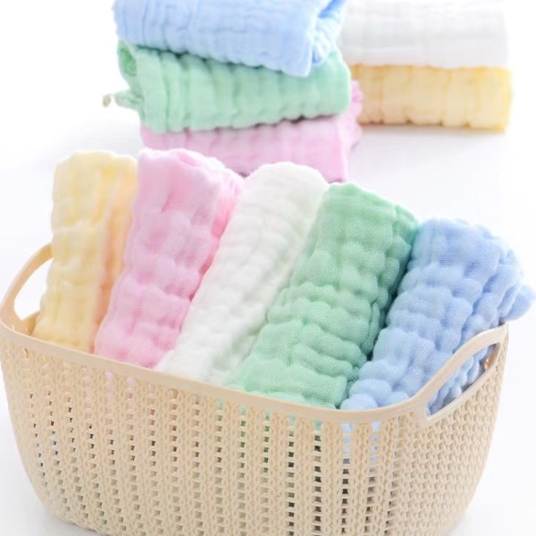 Baby Pure Cotton Baby Toddler 6-Layer Care Towel Square Baby Face Cloth Scarf Newborn Wipes