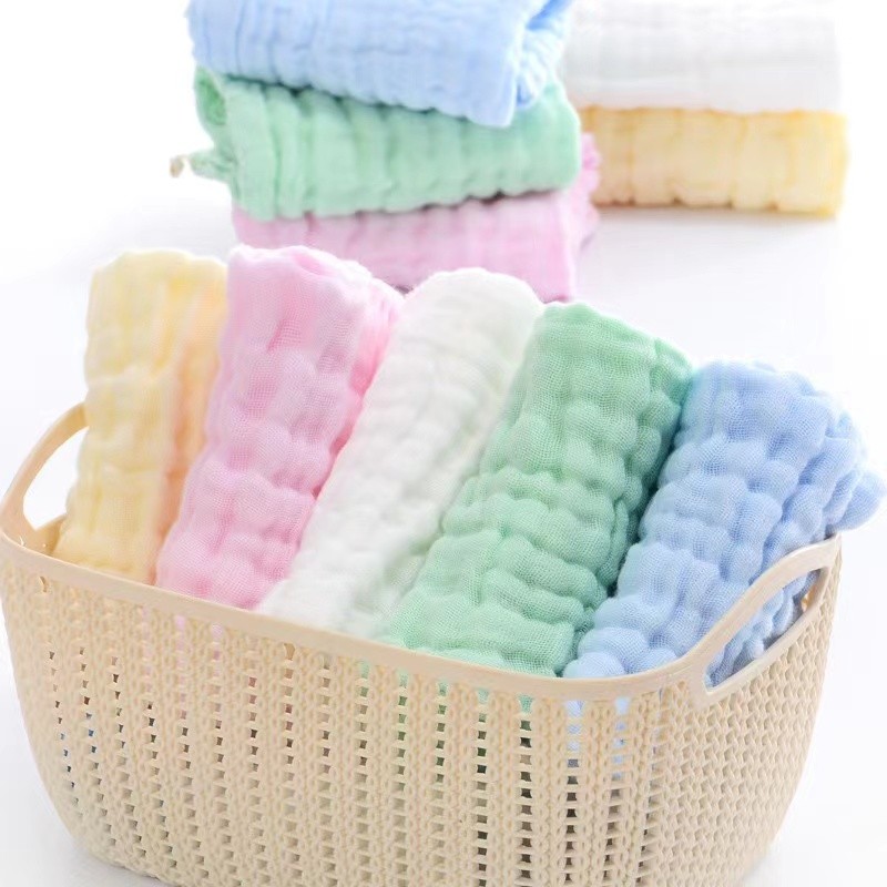 Baby Pure Cotton Baby Toddler 6-Layer Care Towel Square Baby Face Cloth Scarf Newborn Wipes