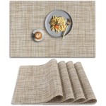 4-Piece Anti-Slip Heat-Resistant Placemat Vinyl Custom Rectangular Dining Table Christmas Placemat