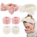 Velvet Elastic Terry Cloth Set Soft Bow Coral Fleece Spa Accessories Daily Bath Popular Reusable Headband Facial Hair
