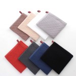 Solid Color Cotton Waffle Weave Towel 100% Washed Linen Custom Multi-Color Honeycomb Tea Kitchen Cleaning Tea Ceremony Towel