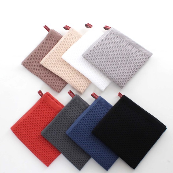 Solid Color Cotton Waffle Weave Towel 100% Washed Linen Custom Multi-Color Honeycomb Tea Kitchen Cleaning Tea Ceremony Towel
