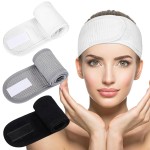 Adjustable Facial Makeup Headband Magic Tape Pure Natural Waffle Sweat-Absorbing Facial Spa Headband
