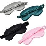 Silk Satin Sleep Mask Eye Mask Set Includes 2 Eye Masks Elastic Band Double-Layer Silk-Filled Eye Mask