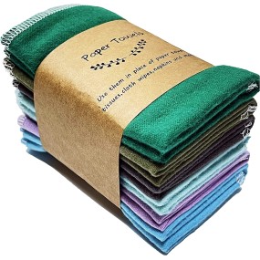 100% Cotton Zero Waste Washable Reusable Natural Unbleached Cloth Tissue Roll Paperless Towels