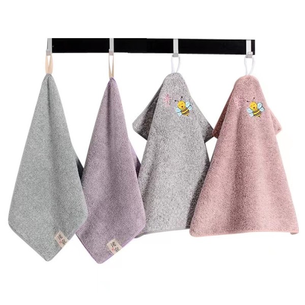 Hot-Selling Super Soft Antibacterial Coral Fleece Facial Bamboo Charcoal Fiber Hand Hair Bath Baby Towel