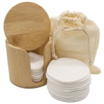 Factory Eco-Friendly Reusable Makeup Remover Pads 100% Organic Bamboo Cotton Round Washable Laundry Bag & Box