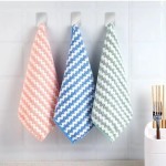 Water Ripple Wool Lint-Free Cleaning Cloth Reusable High Absorbent Kitchen Utensil Cleaning Cloth Household