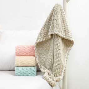 Popular Coral Fleece Shower Hood Blow Dry Towel Quick Magic Dryer with Button Convenient Towel Cleaning