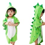 Children's Beach Towel Breathable Warm Children's Cartoon Bathrobe Polygonal Dinosaur Hooded Towel Bath Towel