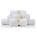 6-Pack Natural White Organic Bamboo Baby Soft Towel for Baby Registry Gift