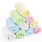 Soft Comfortable 100% Organic Bamboo Baby Bath Towel 10x10 Newborn Hypoallergenic Towel for Bathroom Closet