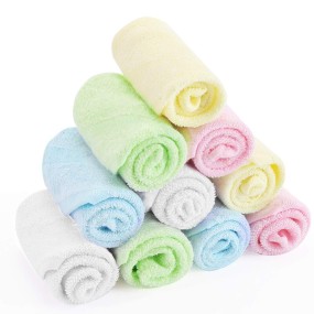 Soft Comfortable 100% Organic Bamboo Baby Bath Towel 10x10 Newborn Hypoallergenic Towel for Bathroom Closet