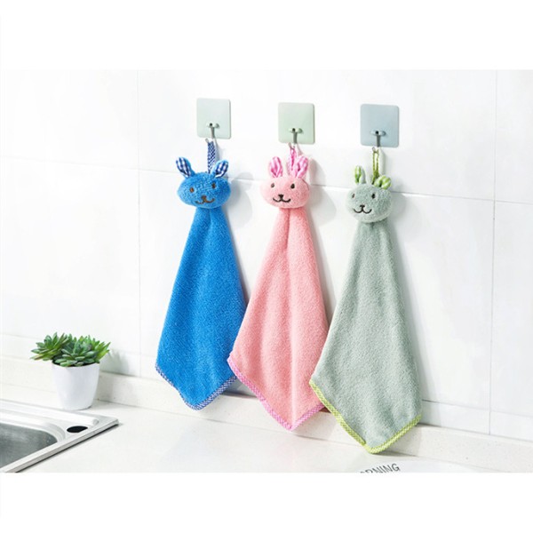 Microfiber Coral Fleece Hanging Kitchen Hand Towel / Bathroom Towel