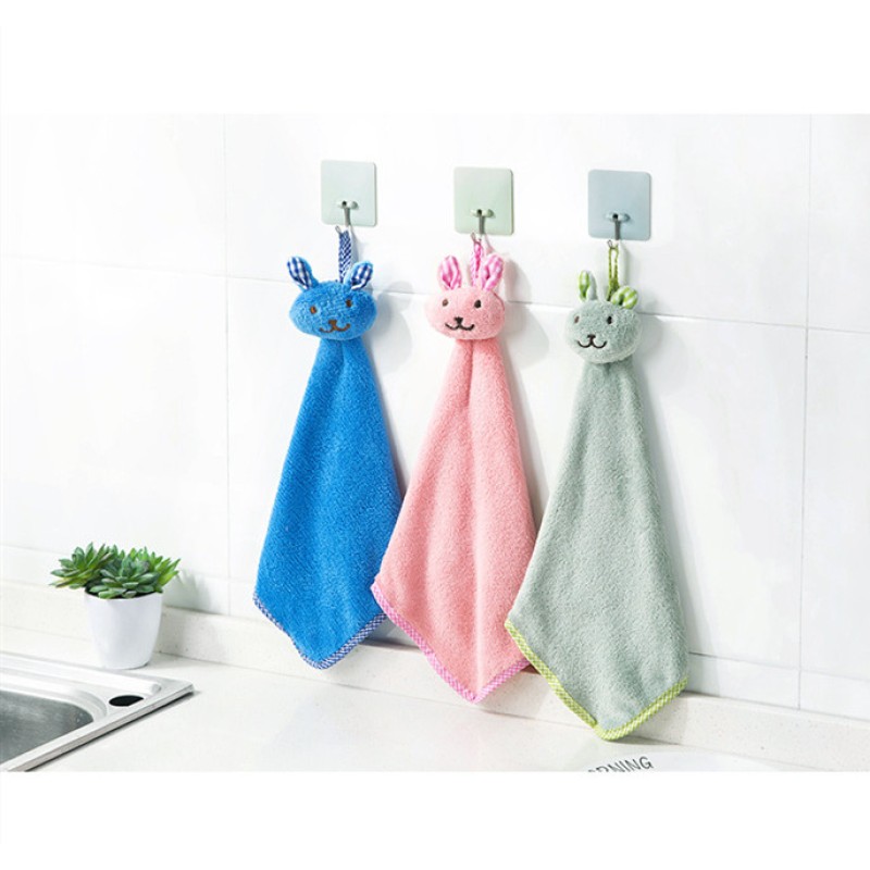 Microfiber Coral Fleece Hanging Kitchen Hand Towel / Bathroom Towel