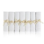 6-Pack Natural White Organic Bamboo Baby Soft Towel for Baby Registry Gift