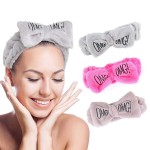Women's Fashion Soft Coral Wool Bow Headband Stretch Makeup Shower Bath Towel