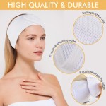 Adjustable Facial Makeup Headband Magic Tape Pure Natural Waffle Sweat-Absorbing Facial Spa Headband