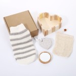Nice Design Promotional Spa Set Wholesale Bath Body Accessories Heart-Shaped Wooden Gift Set Loofah Sisal Loofah Pad Brush Sponge