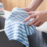 Water Ripple Wool Lint-Free Cleaning Cloth Reusable High Absorbent Kitchen Utensil Cleaning Cloth Household