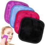 Super Soft 6-Inch Reusable Washable Microfiber Makeup Remover Cleansing Towel Pads Absorbent Face Wash Cloth