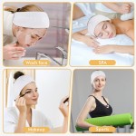Adjustable Facial Makeup Headband Magic Tape Pure Natural Waffle Sweat-Absorbing Facial Spa Headband