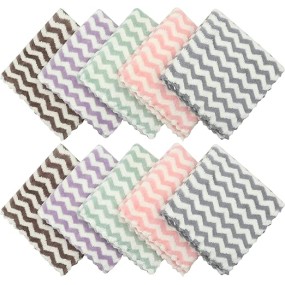 Water Ripple Wool Lint-Free Cleaning Cloth Reusable High Absorbent Kitchen Utensil Cleaning Cloth Household