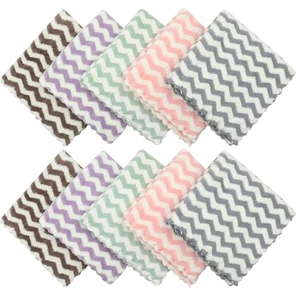 Water Ripple Wool Lint-Free Cleaning Cloth Reusable High Absorbent Kitchen Utensil Cleaning Cloth Household