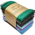 12-Pack Random Solid Color Absorbent Kitchen Cleaning Quick-Dry Zero Waste Reusable Tissues Washable Napkin Cloth