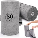 20-Piece Microfiber Reusable Dry Cleaning Cloth Roll Washable Rags Utensil Glass Kitchen Car Wash Tear-Off Towel Screen Use