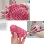 Soft Antibacterial Silicone Body Washer Anti-Slip Shower Shampoo Exfoliating Bath Brush Hand Strap Minimalist Style Eco-Certified