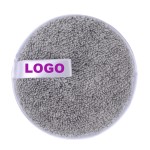 Microfiber Solid Color Face Cloth Machine Washable Facial Cleansing Exfoliating Round Built-In Sponge Makeup Remover Laundry Bag