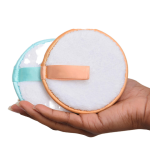 Microfiber Solid Color Face Cloth Machine Washable Facial Cleansing Exfoliating Round Built-In Sponge Makeup Remover Laundry Bag