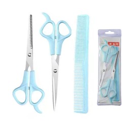Wholesale 3 pcs Hair Cutting Scissors Set Beard Scissors Haircut Scissors Plastic Handle Hair Cutting Scissors