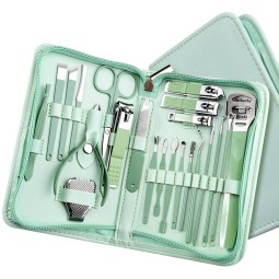 12/16/22 pcs Manicure Set Nail Clipper Set Stainless Steel Nail Tool Beauty Set with Portable Travel Case