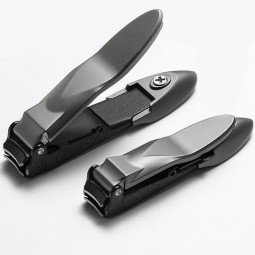 Professional Nail Clipper with Catcher No Splash Super Sharp Finger Manicure Tool Nail Clipper with Men's Thick Nail File