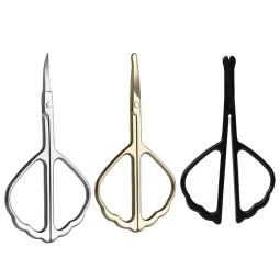 New Butterfly Shape Eyebrow Scissors Curved Blade Cuticle Nipper Professional Stainless Steel Manicure Trimmer Hair Remover