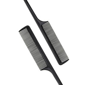 Professional Barber Black Fine Rat Tail Comb Dressing Table Hair Comb Styling Anti-Static Comb Set for Men Women Children