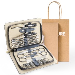 High-Quality 9/16 Nail Clipper Manicure Pedicure Set Stainless Steel Nail Clipper Tool with Travel Pouch