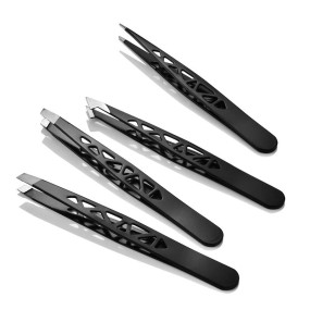 Multi-function 4 pcs Eyebrow Tweezers Slant Stainless Steel Hair Removal Tweezer Eyelash Extension Tweezers Makeup Tool