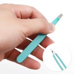 Men Women Stainless Steel Tweezers Eyebrow Tweezer Eyelash Trimmer Slant Tip Small Pliers Tool Eyebrow False Eyelash