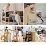 Modern Design Montessori Wooden Learning Tower Preschool Furniture Set Children's Standing Stool