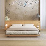 2024 Catalog Model Standard Double Extra Large Frame Latest Box Design Solid Wood Bed